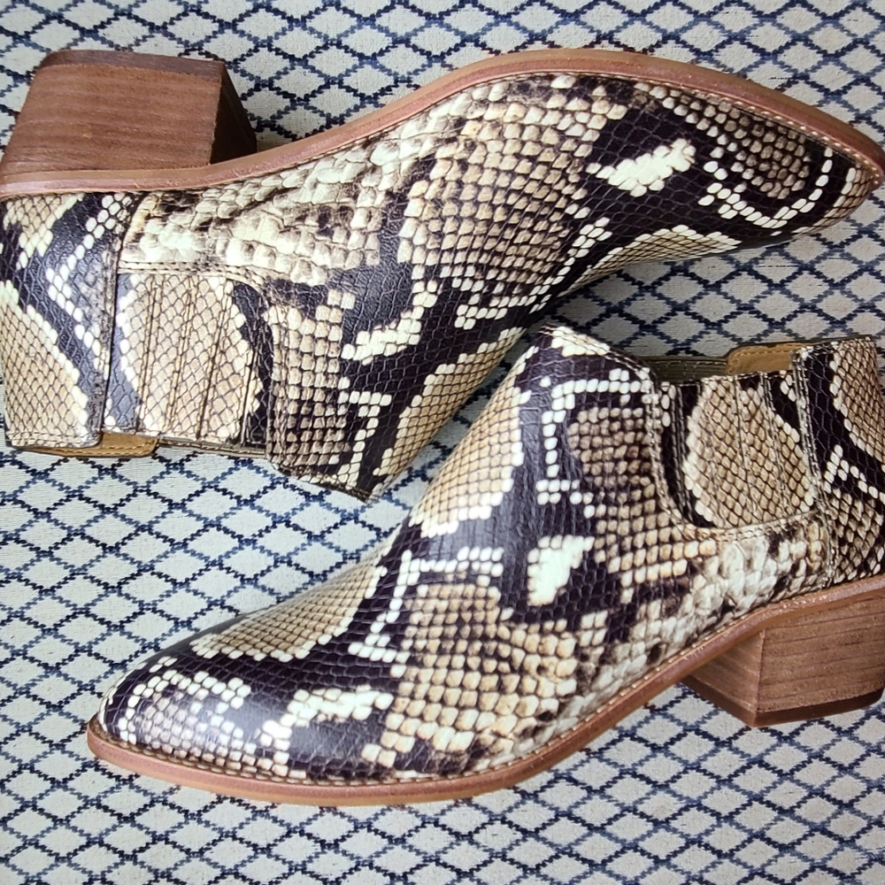 Madewell Sonia Low Chelsea Snake Bootie NIB